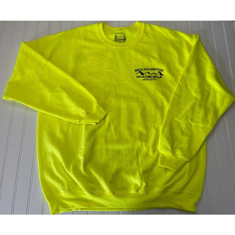 RARE Brockhampton Live at Coachella 2022 Neon Yellow Sweatshirt - Size Unisex XL